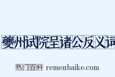 夔州试院呈诸公反义词是什么意思的图片